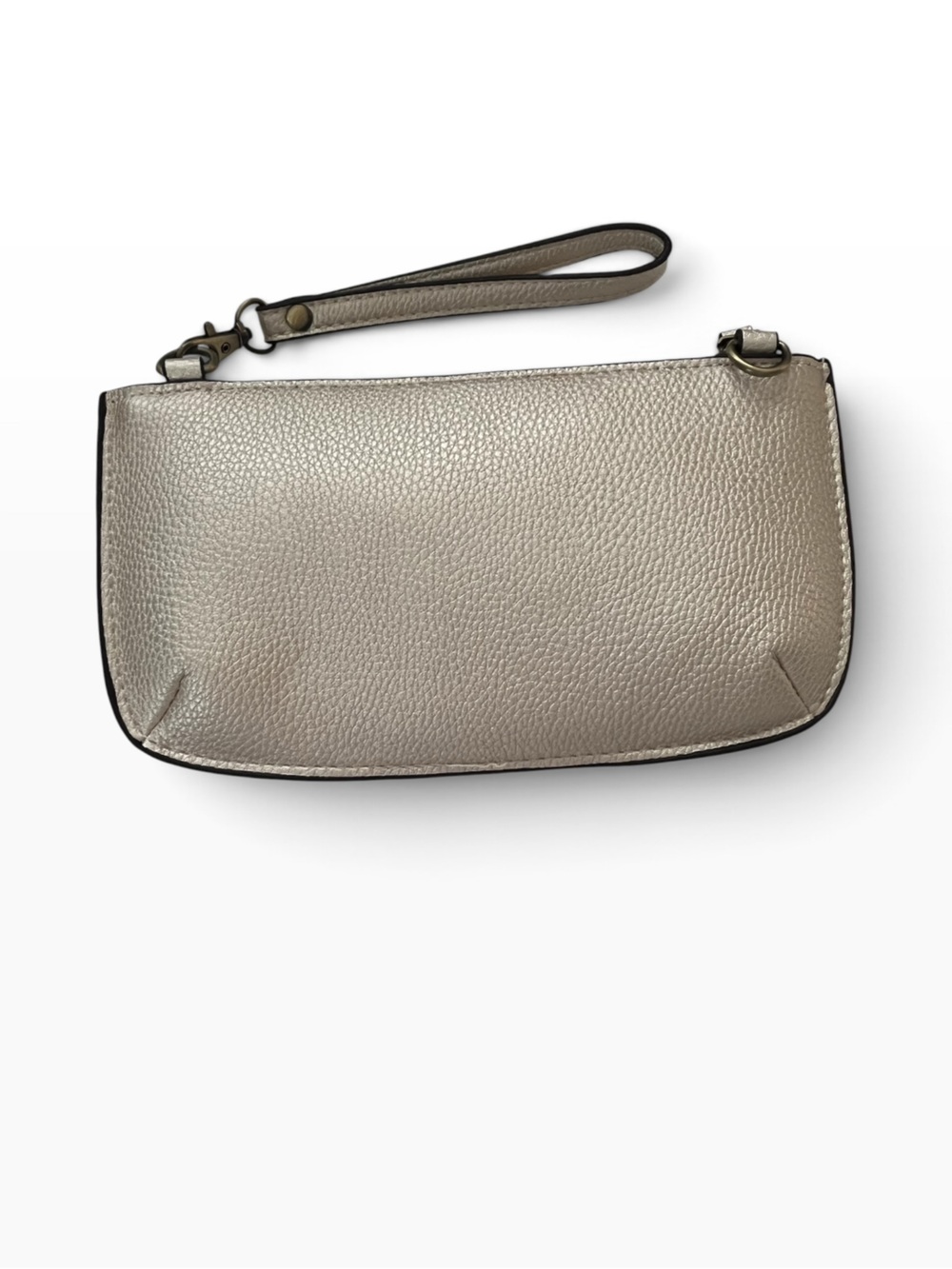 JOY Susan Crossbody Wristlet Clutch Vegan Travel Adjustable Strap Metallic Pearl